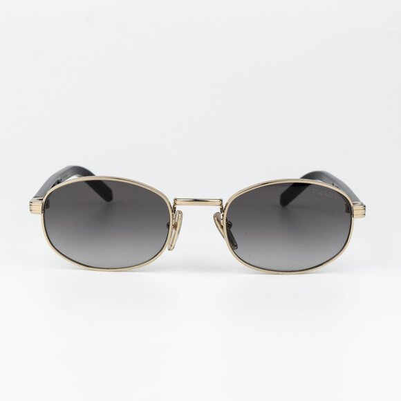 Prada Men Sunglasses Gold Grey Gradient Oval PRB53S ZVN02C NEW AUTHENTIC - Picture 1 of 14